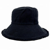 DENIM FRINGE BK HAT