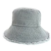 DENIM FRINGE BK HAT