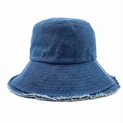 DENIM FRINGE BK HAT