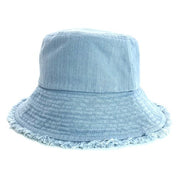 DENIM FRINGE BK HAT